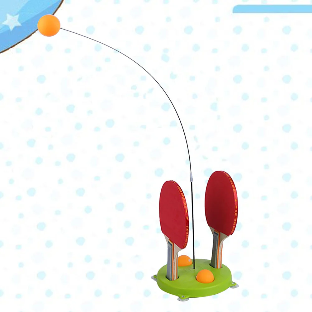 

1 Set Elastic Flexible Shaft Table Tennis Suckers Trainer Device Household Kids Sports Training Appliance for 1 Person (Green)