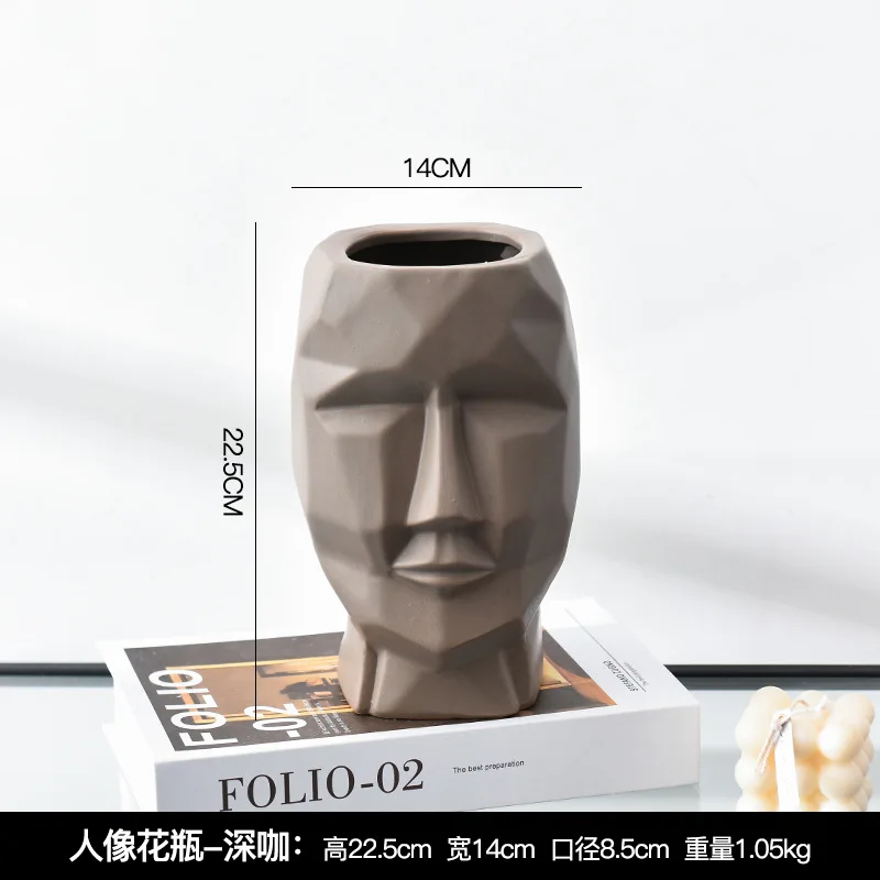 

Large Minimalist Geometry Face Vase Decoration Home Decor Mdoern Luxury Nordic Vase Living Room Decoration Home Accessories Gift