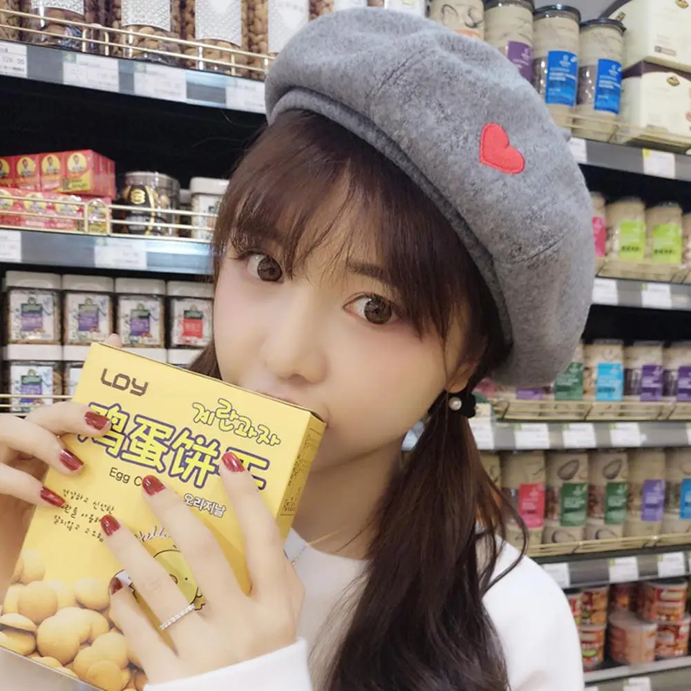 Шерстяной берет шапки женская зимняя французская шапка для девушек цветной