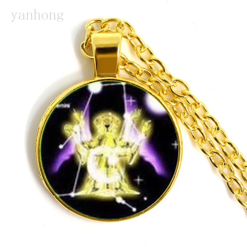 Популярные ювелирные изделия 12 лет с рисунком звездных сидя Ожерелье Стеклянный