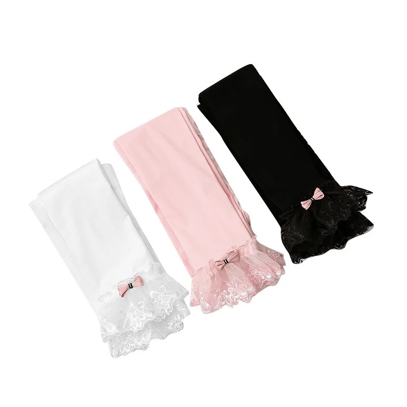 

Белые леггинсы для девочек 3 - 9 лет, кружевное нижнее белье принцессы, брюки, новинка 2021, летние детские танцевальные колготки, леггинсы, брюк...