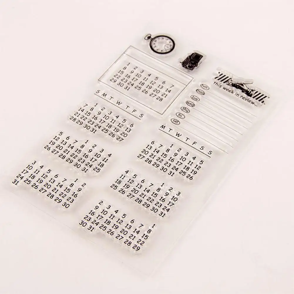 10x15cm 3D Perpetual Calendar Transparent Sticker For Kids DIY Diary Stationery Notebook Decorative T9011 | Канцтовары для офиса и