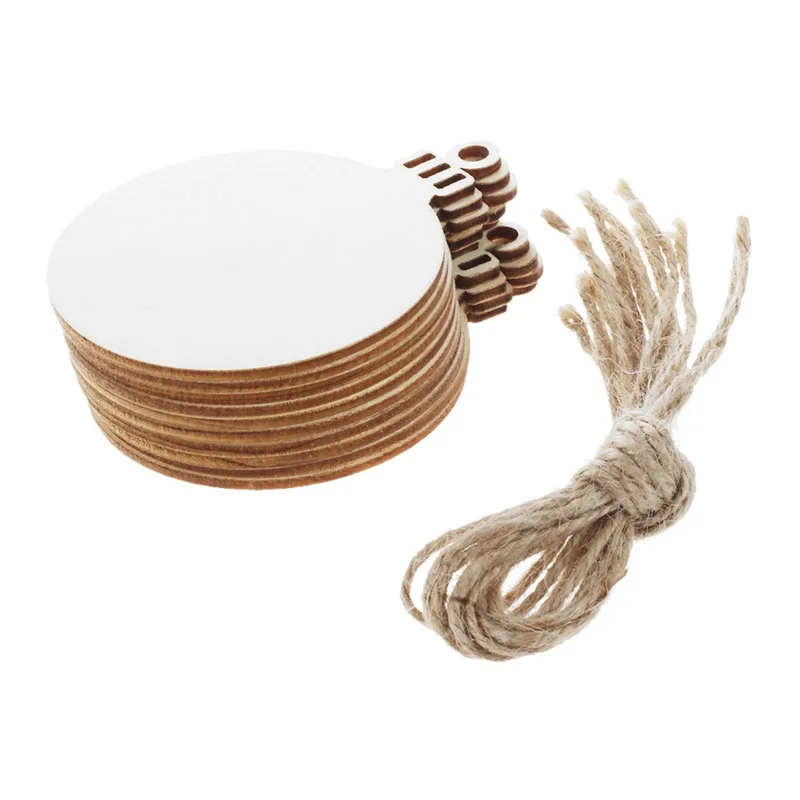 Лидер продаж 10 шт. деревянный круглый колокольчик подвесная Рождественская елка