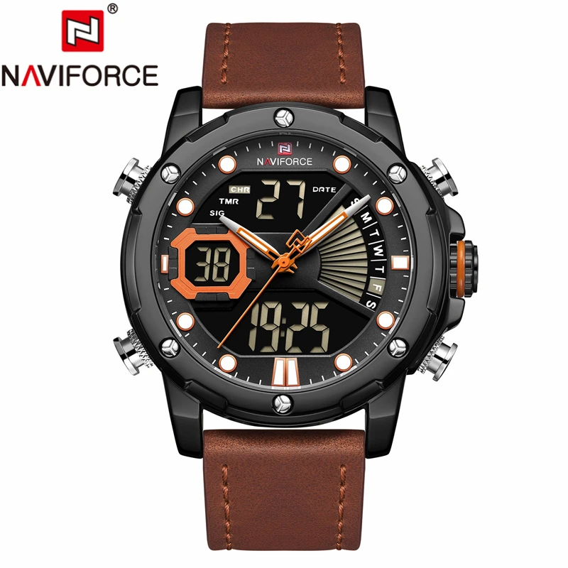 Naviforce Brand Watches Fashion Men's Top Luxury Sport Chronograph Man Clock Digital Men Watch Relogio Masculino | Наручные часы