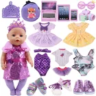 Одежда для кукол фиолетовая серия Dsiney платье Русалочки туфли для 18 дюймов американский и 43 см Кукла реборн новорожденный кукла, Девочка Россия игрушка DIY