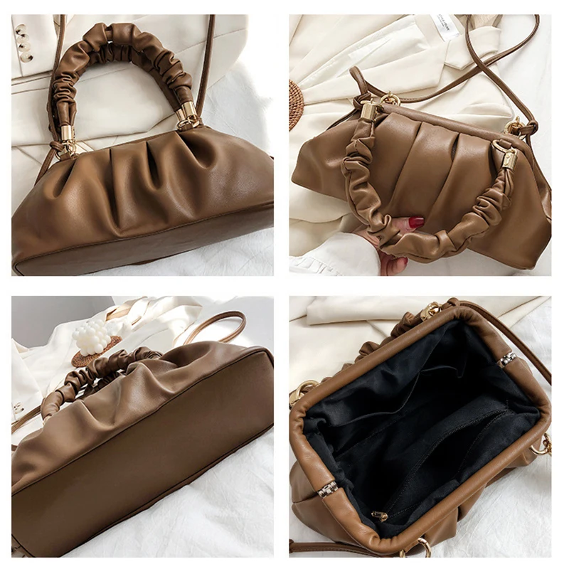 

Luxury Designer Hobo Bags Women Shoulder Messenger Bag High Quality Pleated Casual Travel Handbag Organizer Large Capacity Totes