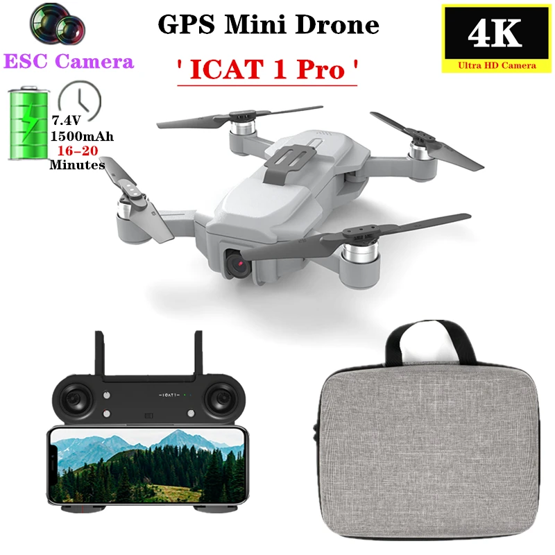 SMRC ICAT 1 Pro мини Дрон 4K GPS Профессиональный 5G WIFI FPV HD камера RC Квадрокоптер