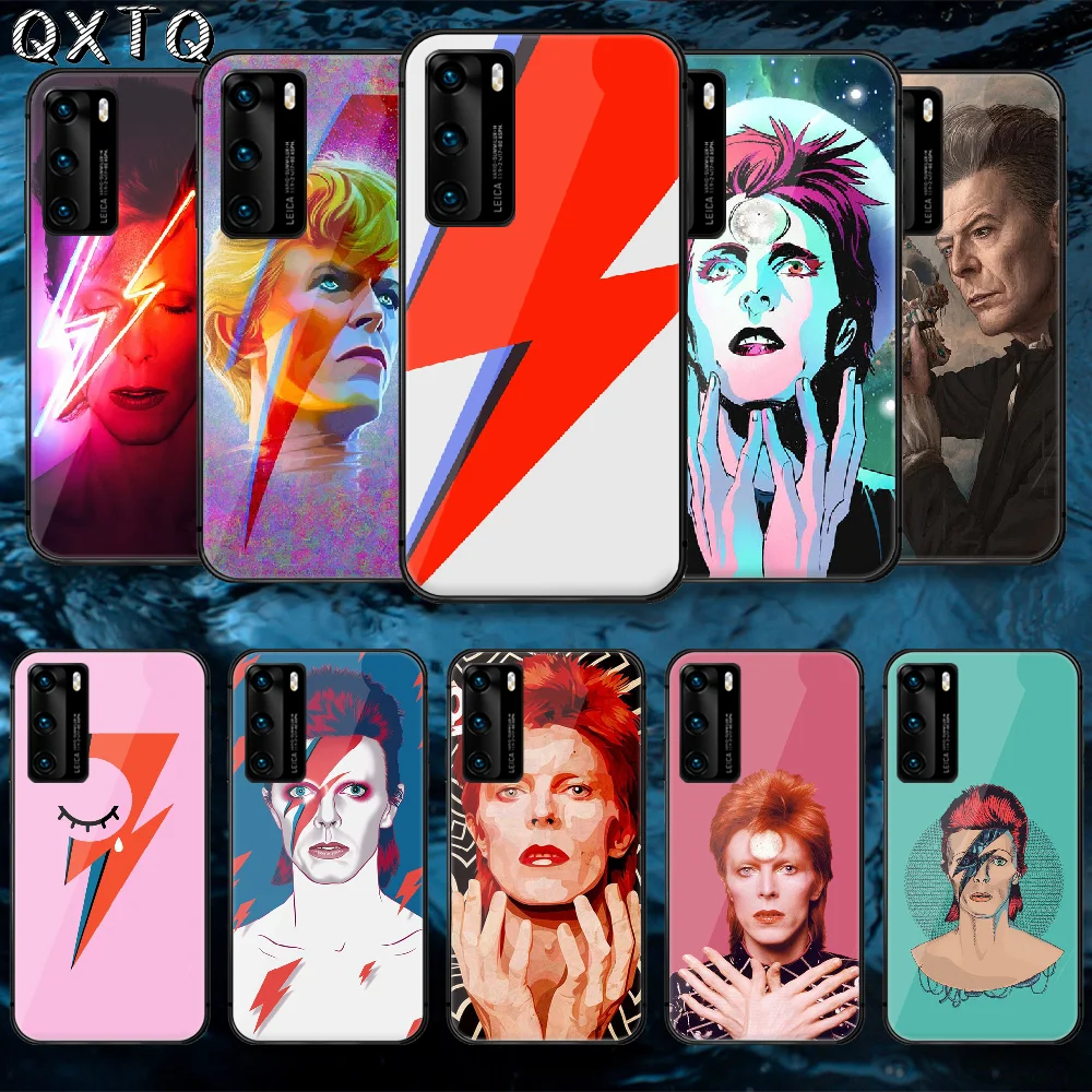 

QXTQ David Singer Bowies Tempered Glass Phone Case Cover For Huawei Honor Mate P 8 9 10 20 30 40 A X I Pro Lite Smart 2021 Black