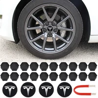 for tesla model 3 y s x wheel center caps hub cover screw cap kit decorative tires cap modification car accessories emblem badge