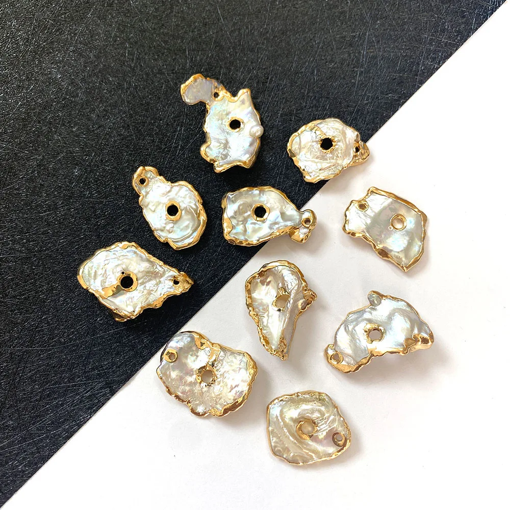 

Natural Freshwater Pearl Irregular Shape Recycled Pearl Pendant for DIY Jewelry Making Necklace Bracelet Size 12x20-20x30mm