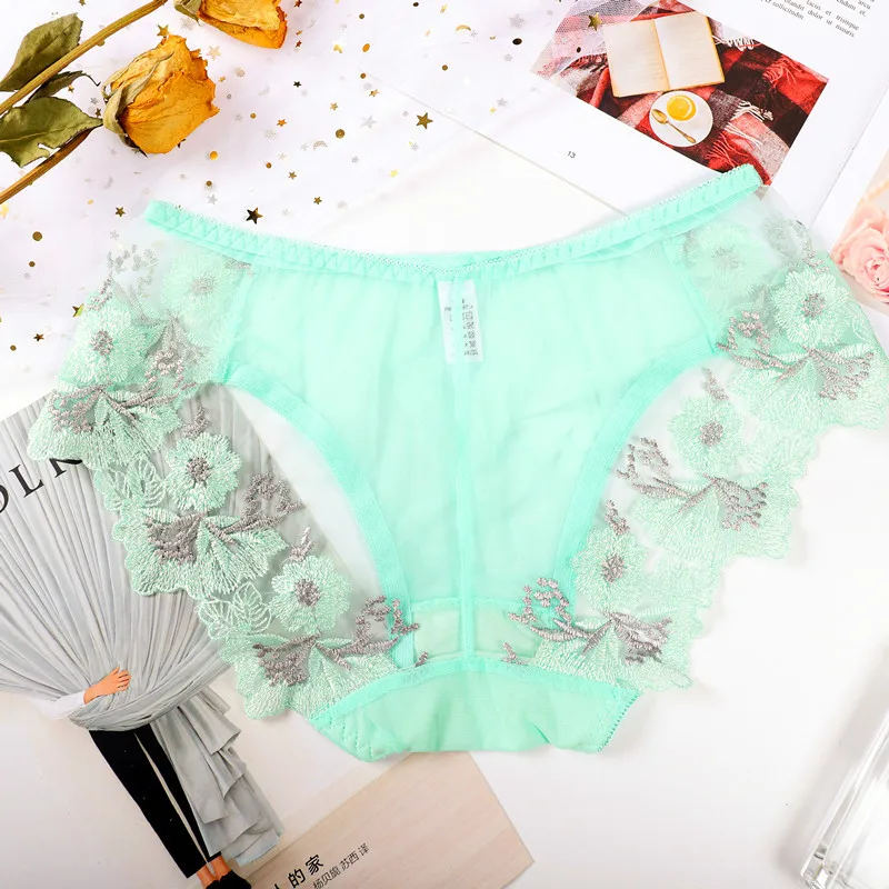

Sexy Lace Breathable Soft Lingerie Female Briefs Panty Sexy Transparent Women's Underpants 3 Pcs Panties for Woman Underwear