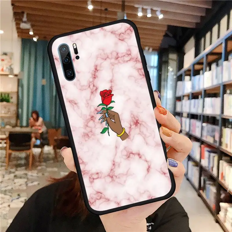 

Marble flowers Phone Cases For Huawei honor Mate P 9 10 20 30 40 Pro 10i 7 8 a x Lite nova 5t Soft silicone funda