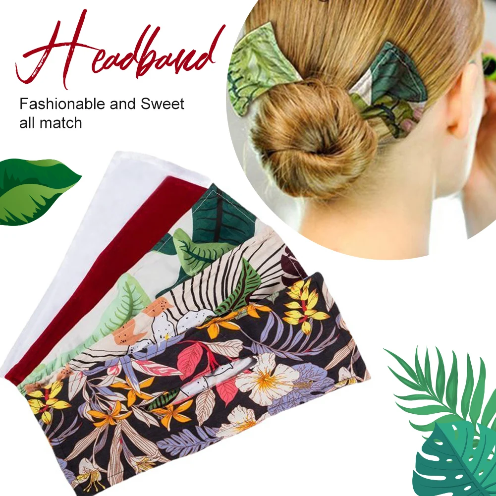 

Hot New Cotton Hair Bands For Women Girls Fashion Printing Scrunchies Headband Hair Ties Ponytail Holder Hair Accessories