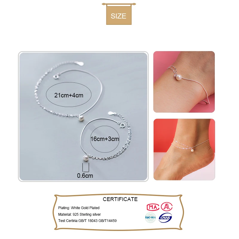 Браслет женский двойной из серебра 925 пробы с жемчугом|Гибкие и жесткие браслеты|