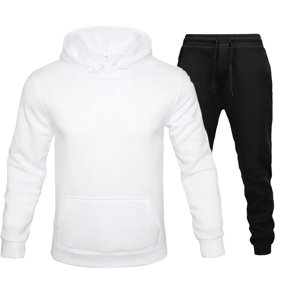 

Костюм спортивный мужской с капюшоном, пуловер с капюшоном и спортивные штаны, спортивный костюм для бега, 3XL, весна-осень