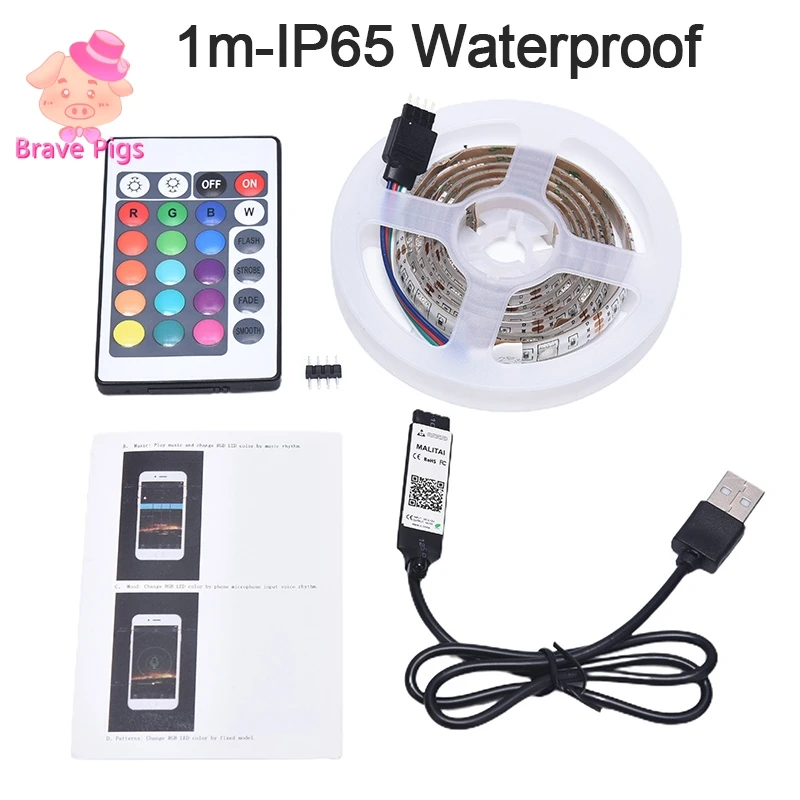 

USB LED Strip Lights 5050 RGB TV Backlight Bluetooth APP Remote Music Waterproof
