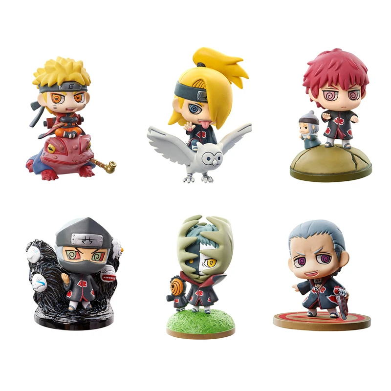 6 шт. в упаковке Наруто Хатаке Какаши Shikamaru Namikaze Uchiha Figura Наруто ПВХ Набор фигурок Саске Минато кукла - Цвет: 6pcs NC05 6CM