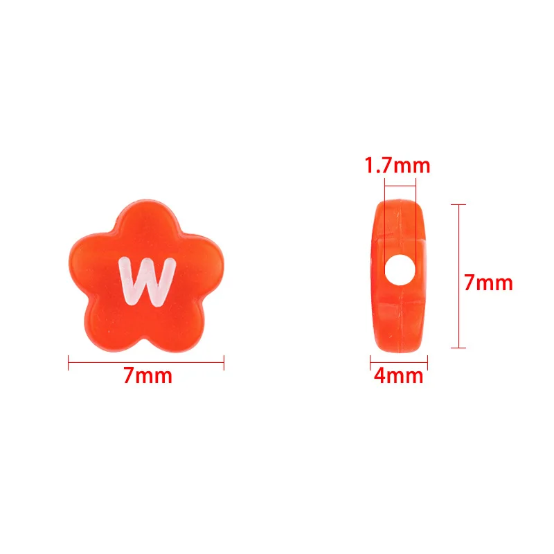 

50pcs/lot Colorful Transparent Flower Shape Letter Beads Loose Spacer Bedas For Women DIY Bracelet Jewelry Accessories