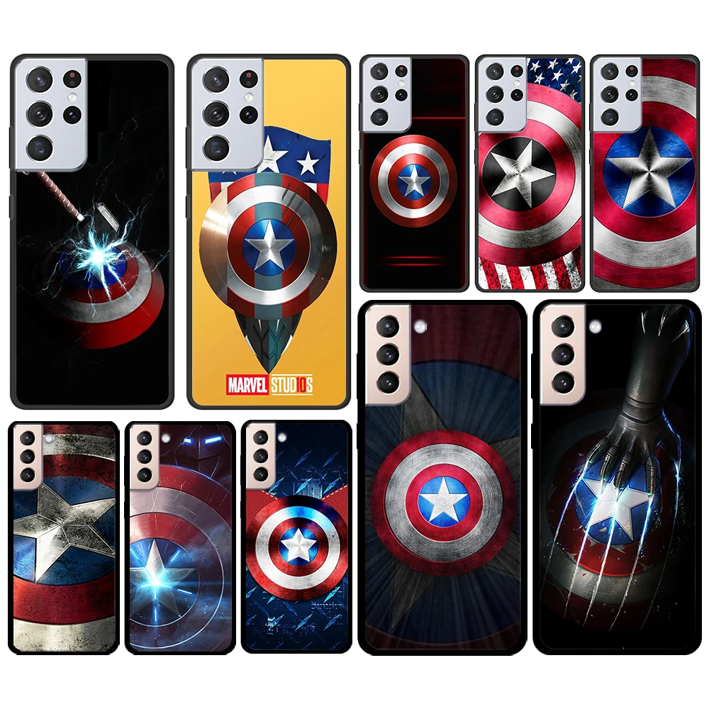 

Shield captain america marvel for Samsung Galaxy S21 S20 FE Ultra Lite S10 S9 S8 S7 S6 Edge Plus Silicone Soft Black Phone Case