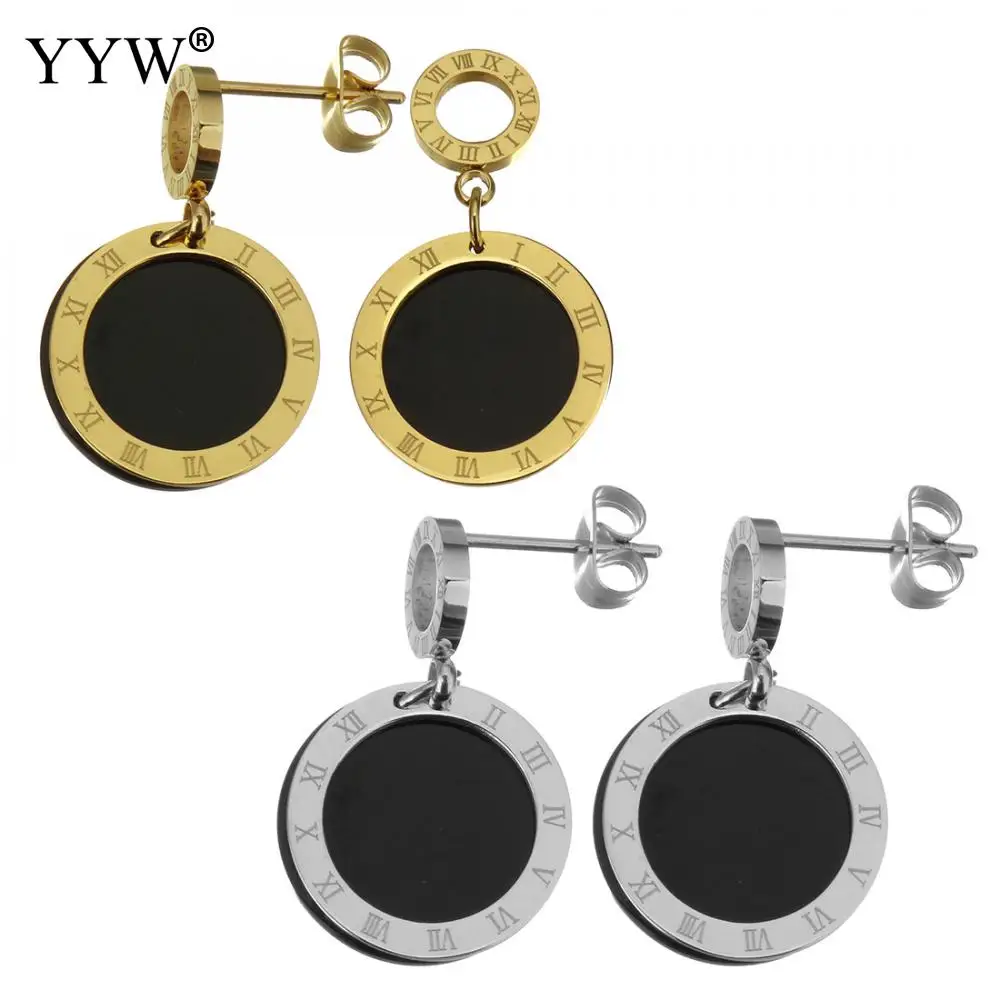 Круглая нержавеющая сталь в готическом стиле висячие серьги для женщин римские