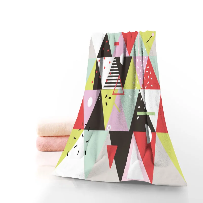 Горячее пользовательское геометрическое абстракционное полотенце из хлопка с