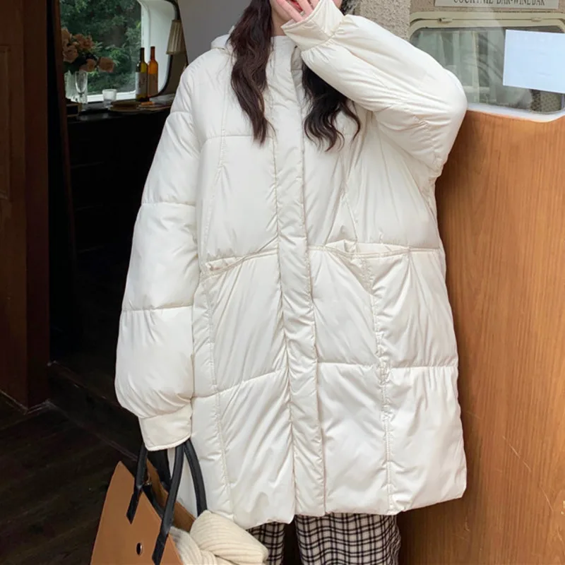 

Winter Coat Korean New 2021 Women's Cotton Padded Jacket Ins Fashion Korean Down Cotton Padded Jacket Medium and Long