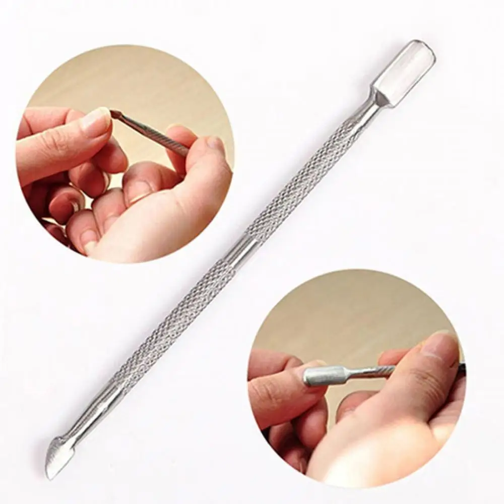 

Stainless Steel Cuticle Nail Pusher Remover Double Ended Pedicure Manicure Tool