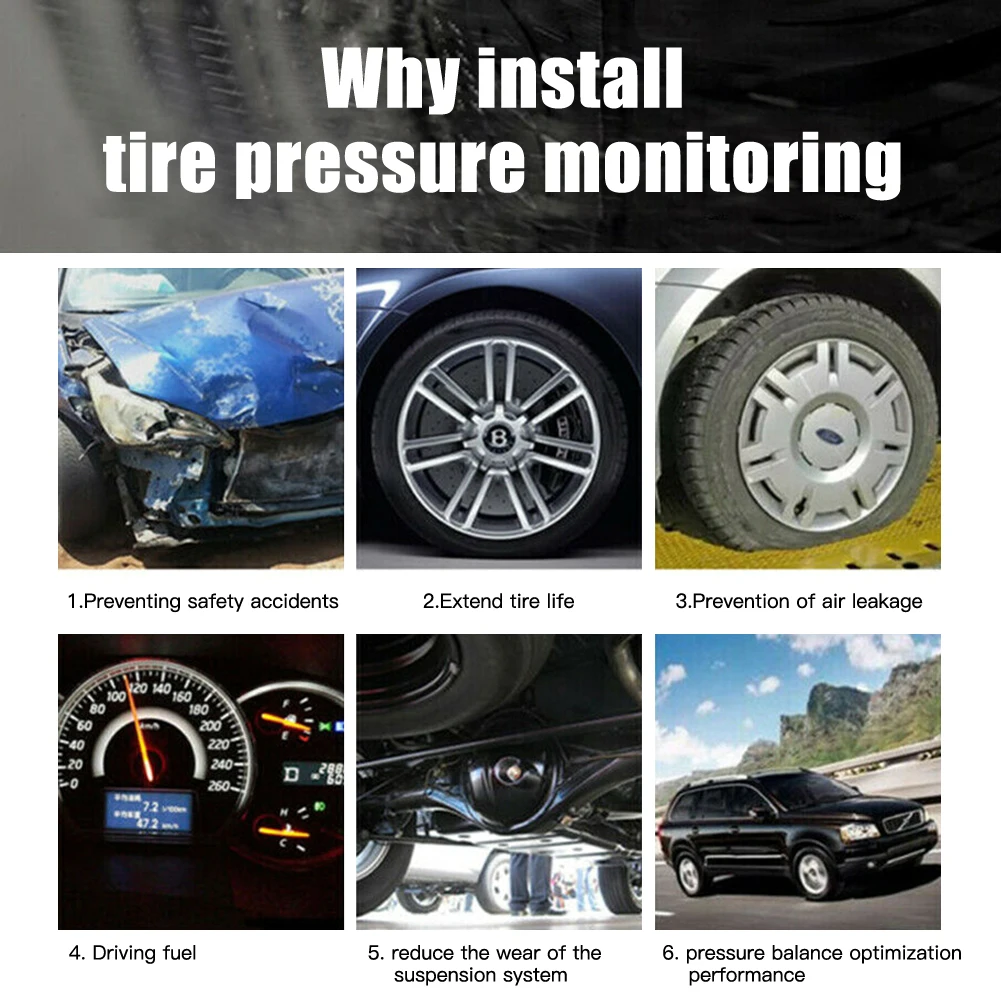 Система контроля давления в шинах TPMS беспроводная система ЖК дисплей + 4 внешних