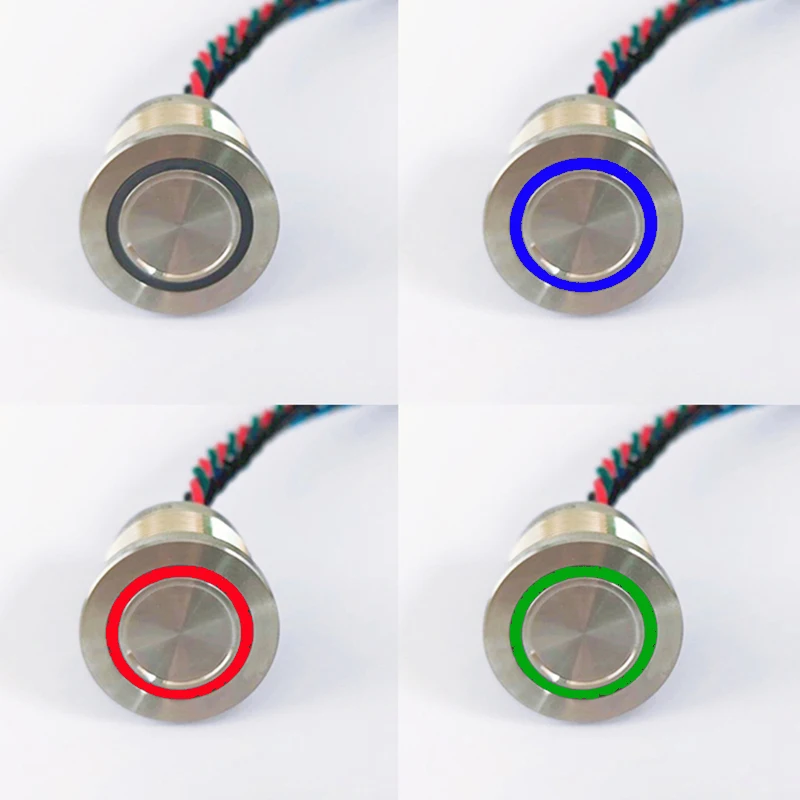 ELEWIND 22мм кольцо освещенное RGB цветной пьезопереключатель (16 мм 19 22 PS223P10YSS1RGB24T