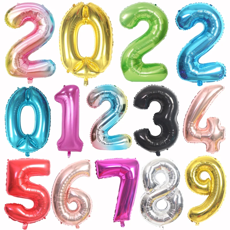 Шары большого размера из фольги в форме цифр 0-9 украшения для дня рождения