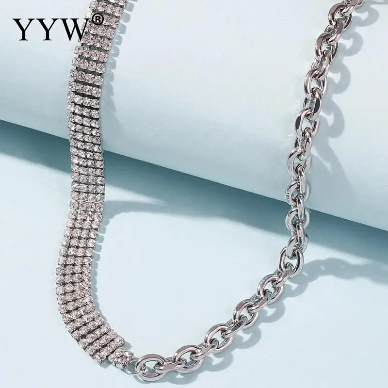 

Simple Clavicle Necklace Stitching Micro Diamond Necklace All-match Fashion Vintage Necklace For Unisex Length Approx 43cm
