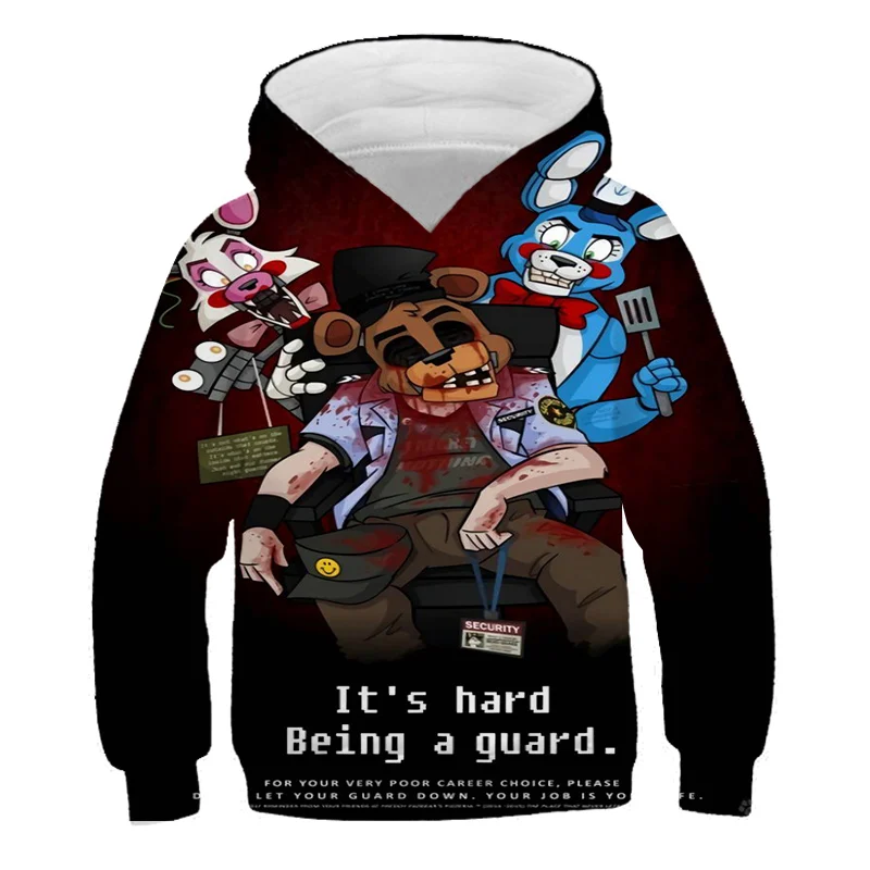 Толстовка с капюшоном Five Nights At Freddys для девочек подростков одежда маленьких