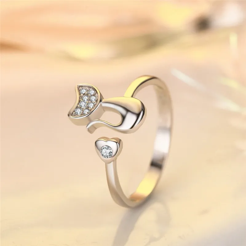 Кольцо женское из серебра 925 пробы с кристаллами|Кольца| |