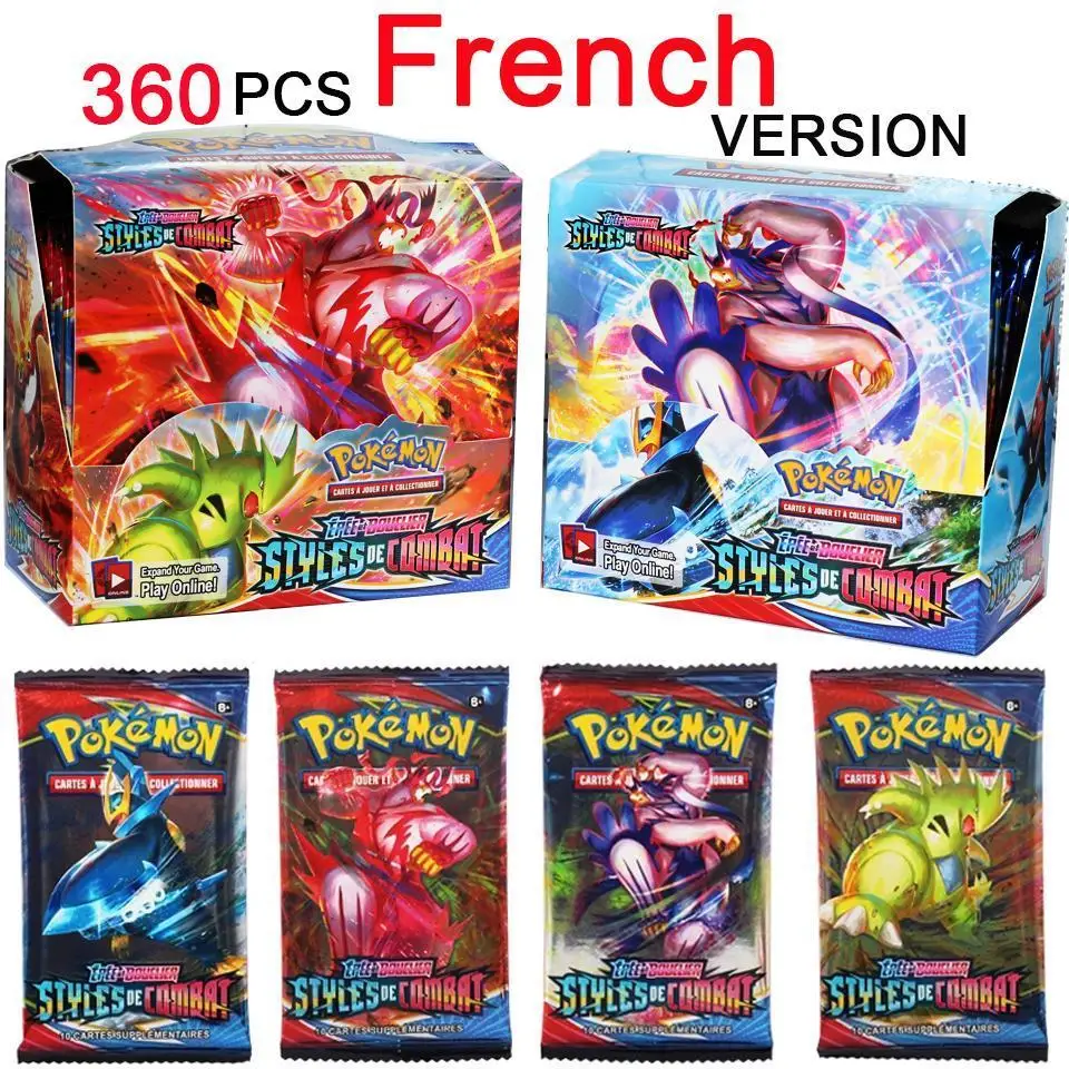 

360pcs French/English Version Pokemon Cards STYLES DE COMBAT Battle Booster Solitaire Game Cards Children's Toys Birthday Gift