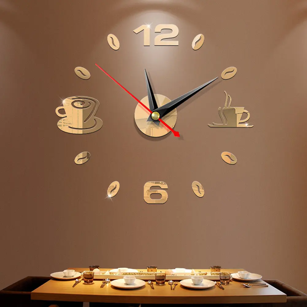 

DIY 3D Clock Number Wall Mirror Stickers House Home Bed Room Decoration Modern Office Decor Art Design Sticker
