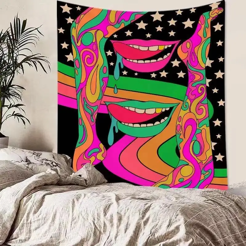 

Psychedelic mushroom girl tapestry wall hanging boho style gypsy hippie home room decoration accessories free shipping