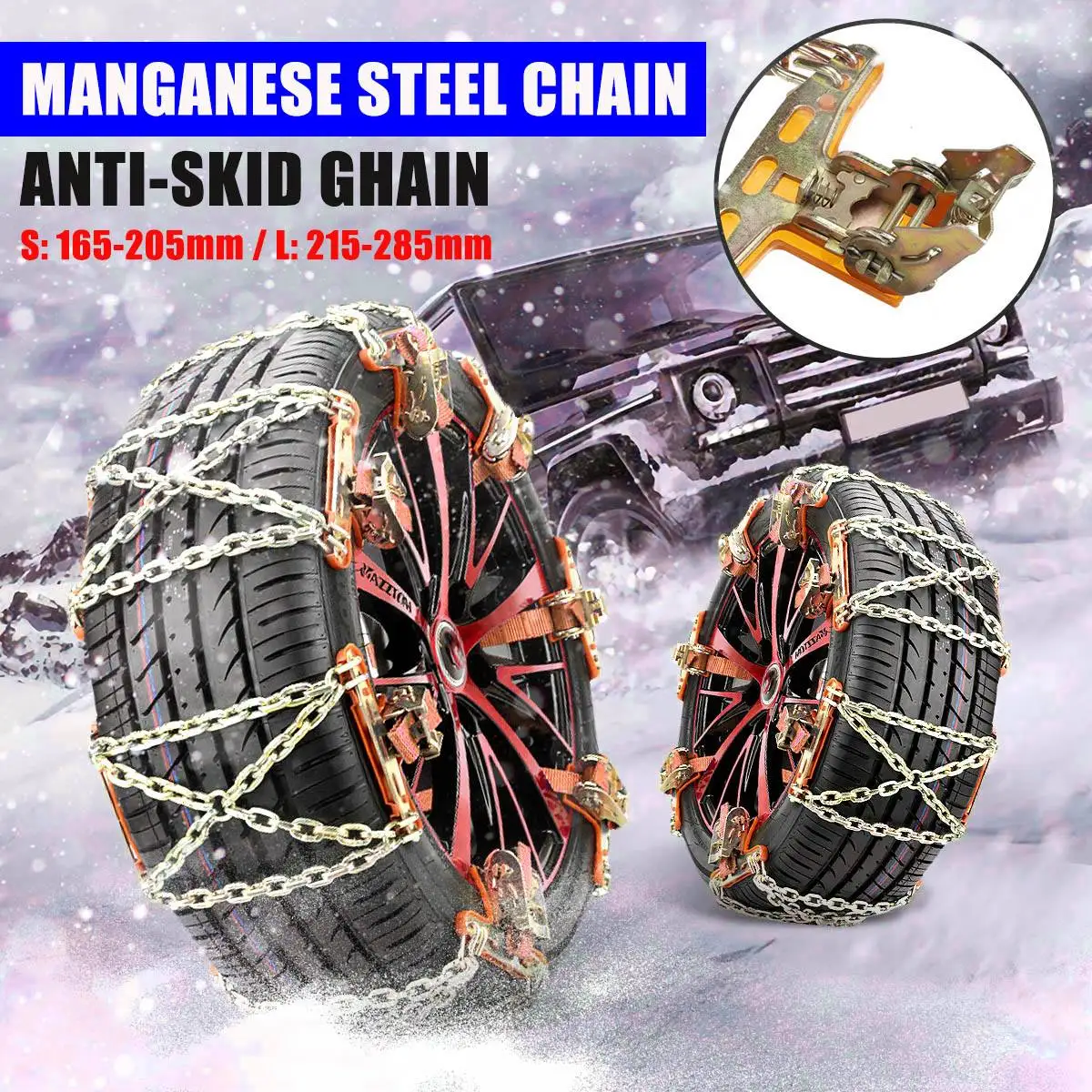 

Universal Truck Car Wheels Tyre Tire Snow Chains Ice Chains Belt Winter Anti-skid Vehicles SUV Wheel Chain Mud Road Safe Safety