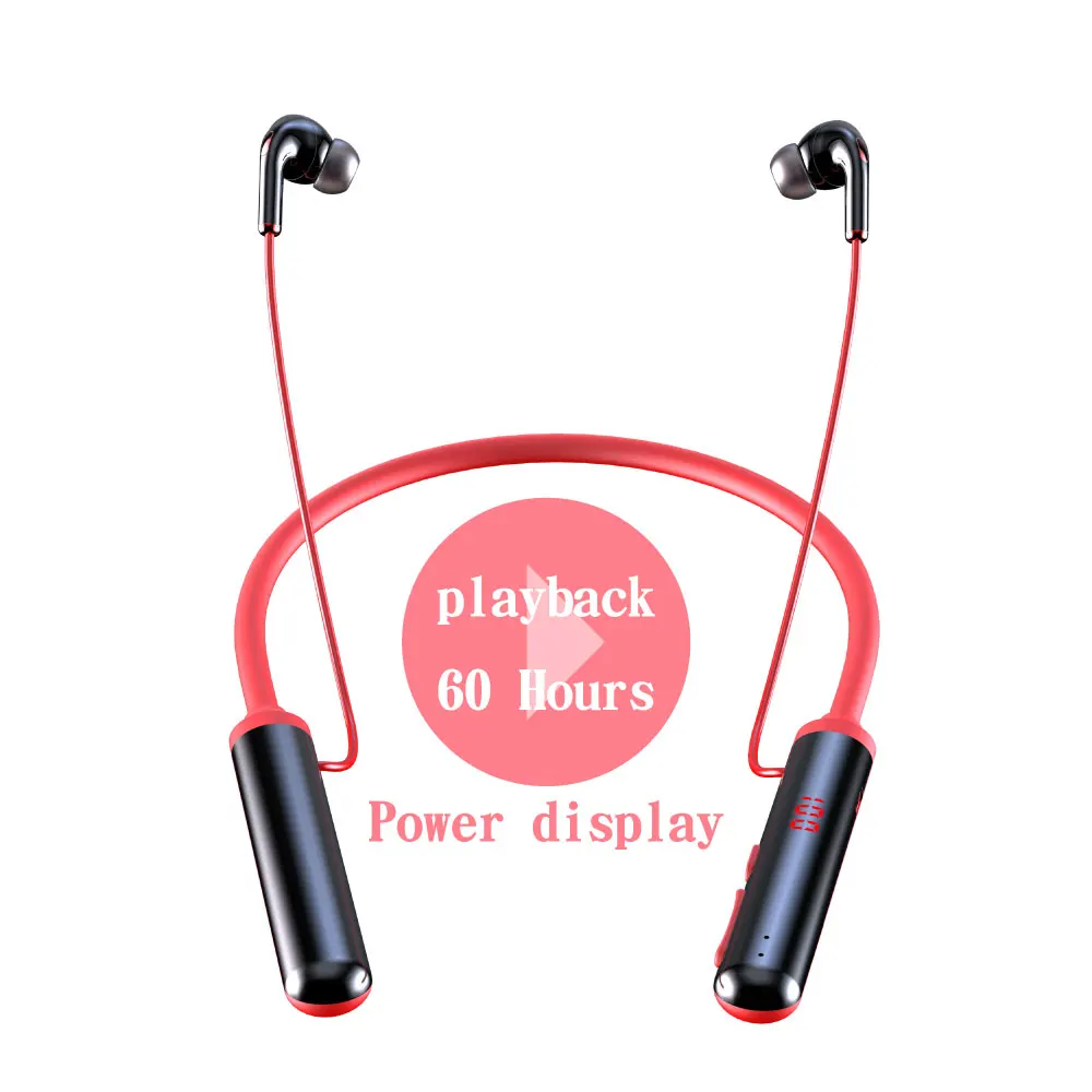 Беспроводные наушники Bluetooth с шейным ободом и микрофоном басовая
