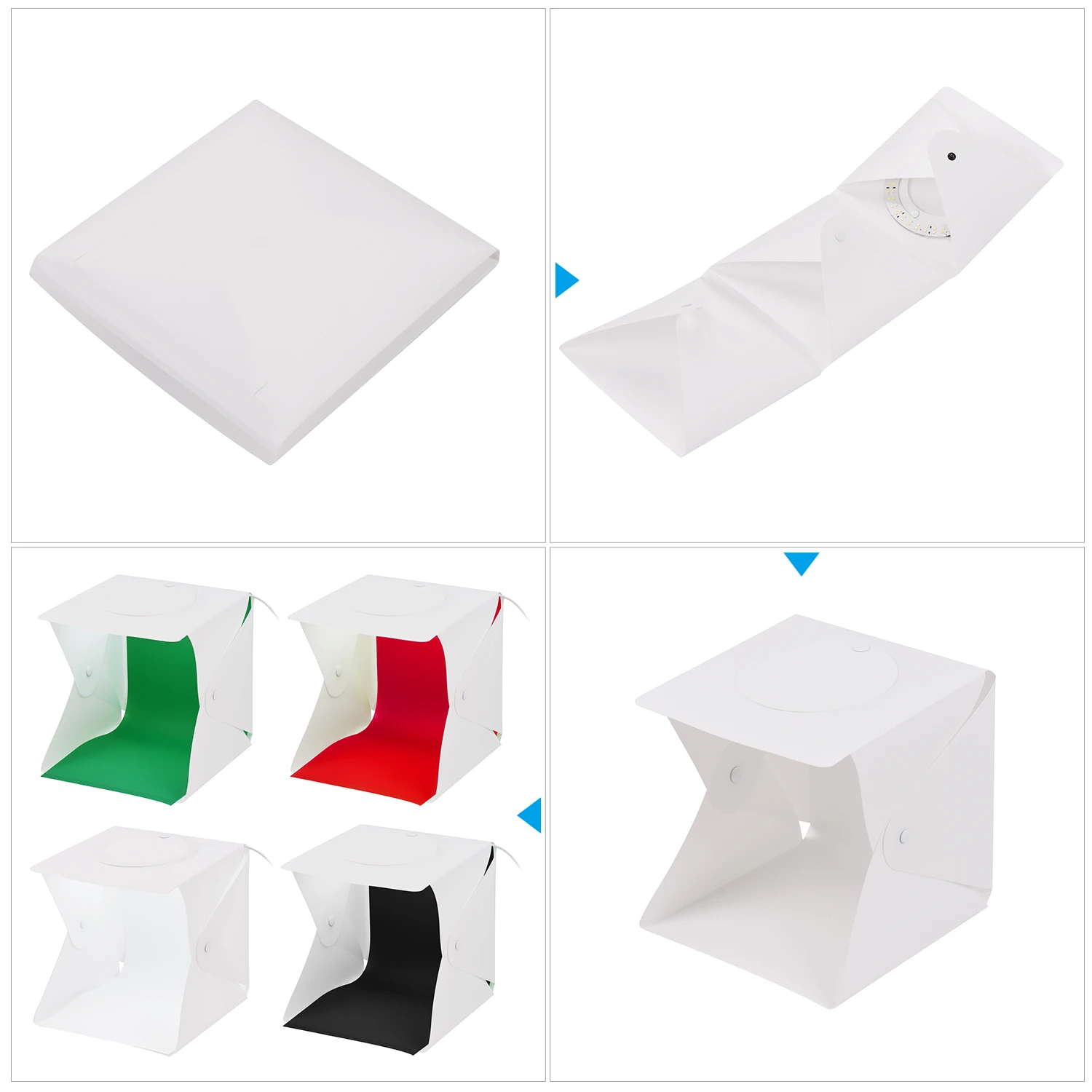 Складной студийный лайтбокс 22*23*24 см светодиодный софтбокс для фотосъемки 5500K с