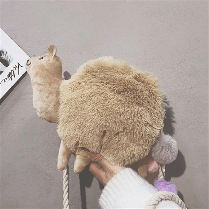 Модная женская сумка через плечо сумочка тоут с ламой альпака клатч на