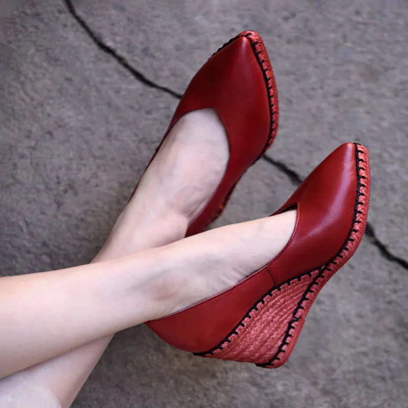 Женские туфли ручной работы Artmu натуральная кожа высокий каблук острый носок