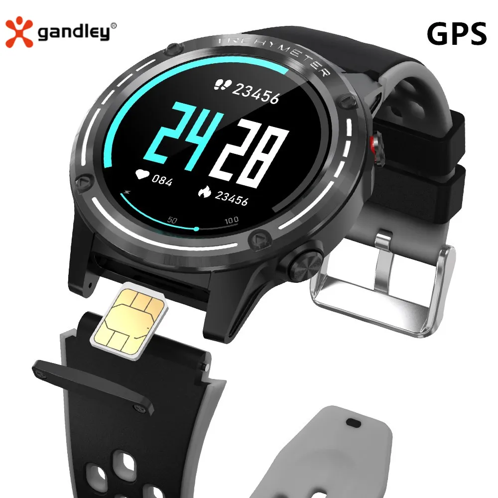 GANDLEY M6S Смарт часы для мужчин GPS SIM карта Smartwatch Android IOS поддержка компаса циферблат мониторинг сердечного