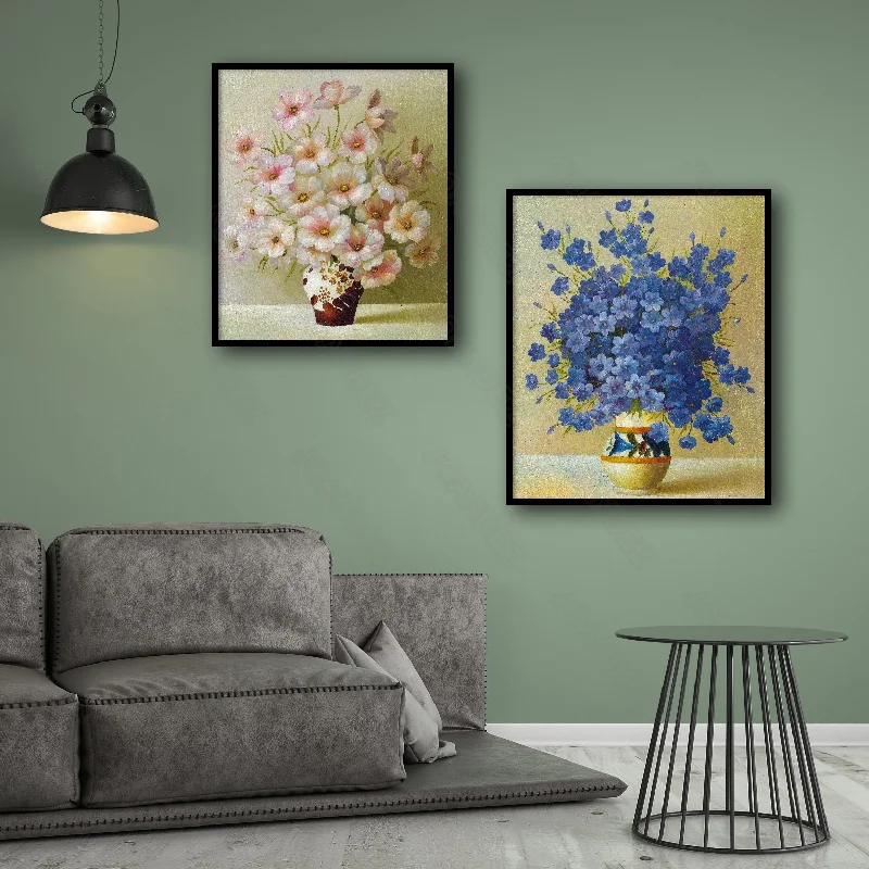 

Modern Realistic Painted Various Vases Flower Diaphragm Pattern Background Poster Living Room Decoration Wallpaper Furniture Art