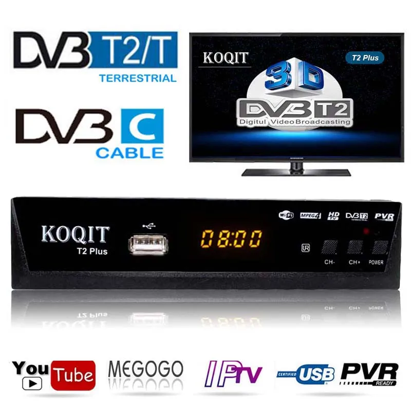 Русские Бесплатные цифровые фоновые заставки ТВ коробка 1080P DVB-C с кабельным ресивером DVBT2 тюнер Dvb T2 приемник спутникового ТВ Dvb-t2 Youtube IPTV Set-top Box