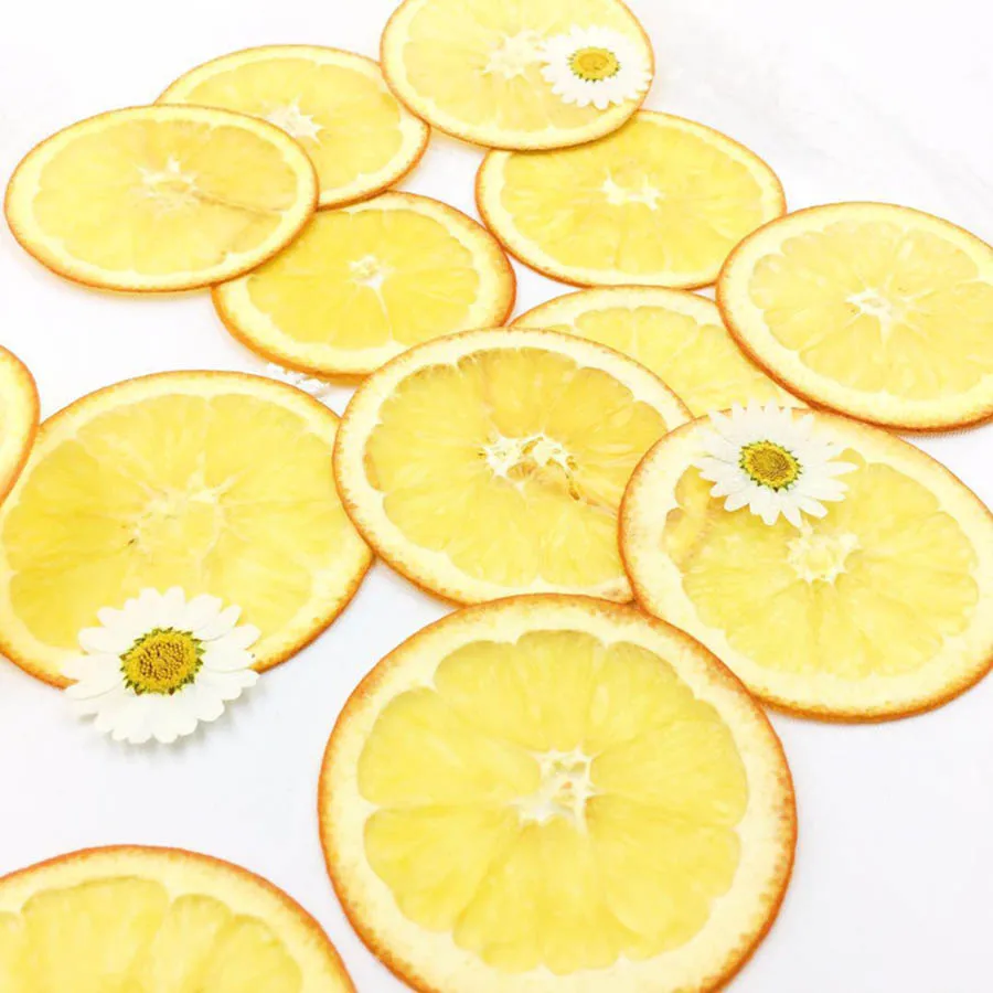 

5pcs Pressed Dried Orange Slices Fruit Plant Herbarium For Jewelry Postcard Invitation Card Phone Case Bookmark Making DIY