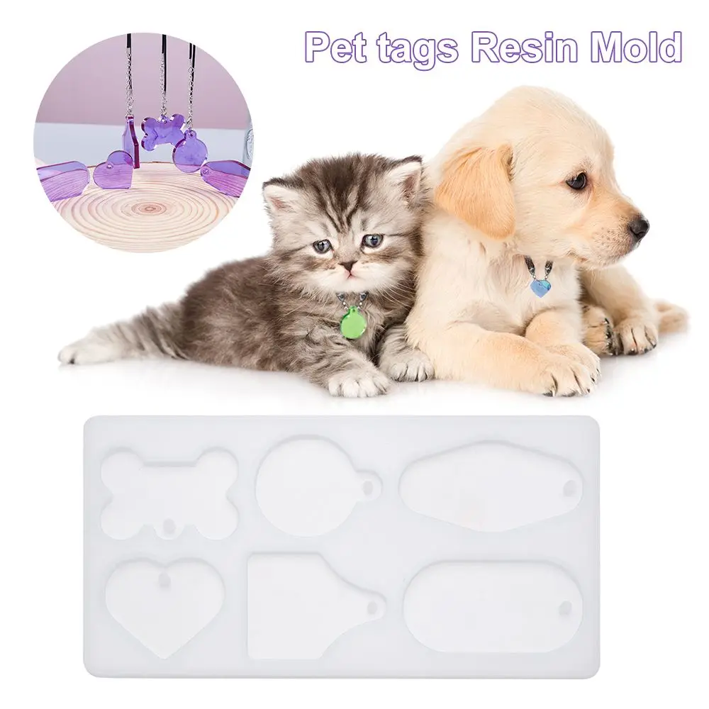 

Handmade DIY Pendant Pet Supplies Epoxy Crystal Resin Mold Key Chain Mold Dog Bone Hanging Tags Silicone Mould