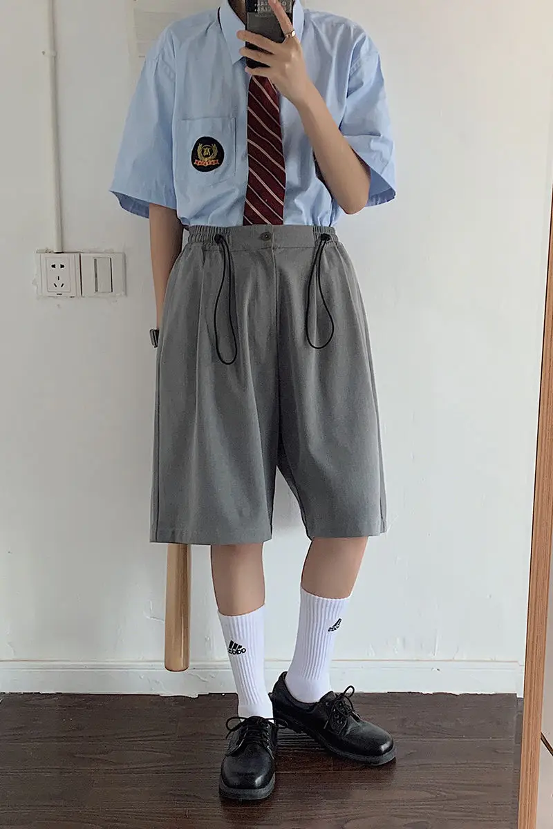 

Style loose over the knee shorts Capris Harajuku Suit shorts student sports pants Cargo Wide Leg Cotton Factory Fashion