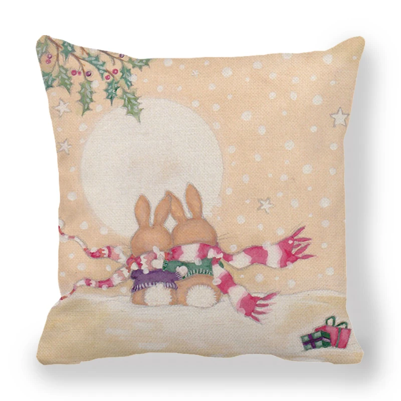 

45x45cm Colorful Printing Linen Pillowcase for Home Decor Gift Cushion Cover Cotton Linen Sofa Decoration Cushion Cover