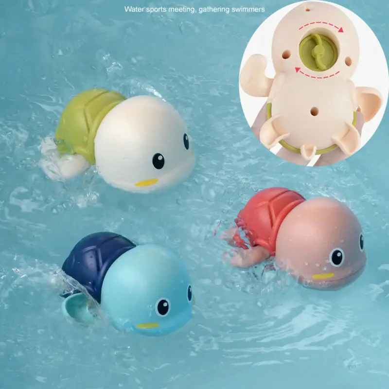 

Kids Girls Boys Toys Cute Cartoon Toddler Bath Wind-up Turtle Bathroom Baby Shower Games Clockwork Animal Toy
