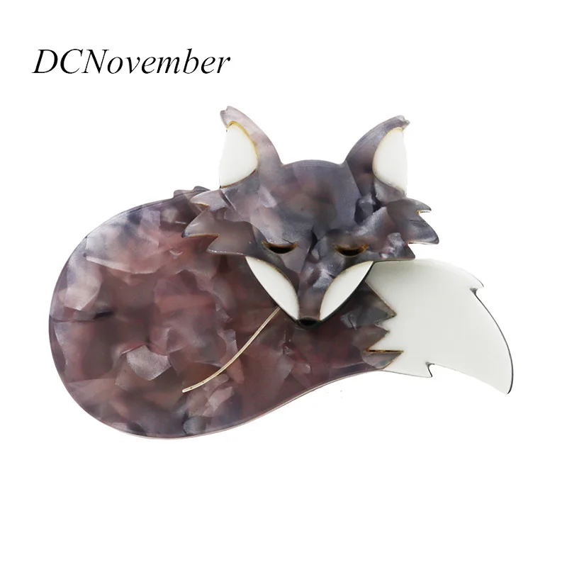 6 цветов Милые Броши с лисой животных лисы для женщин в винтажном стиле из акрила